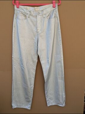 Universal Thread 90s Baggy High Rise Jeans Silver Metallic Coated Denim 6 Womens
